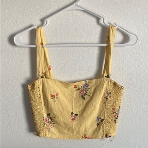 Floral Yellow Crop Top